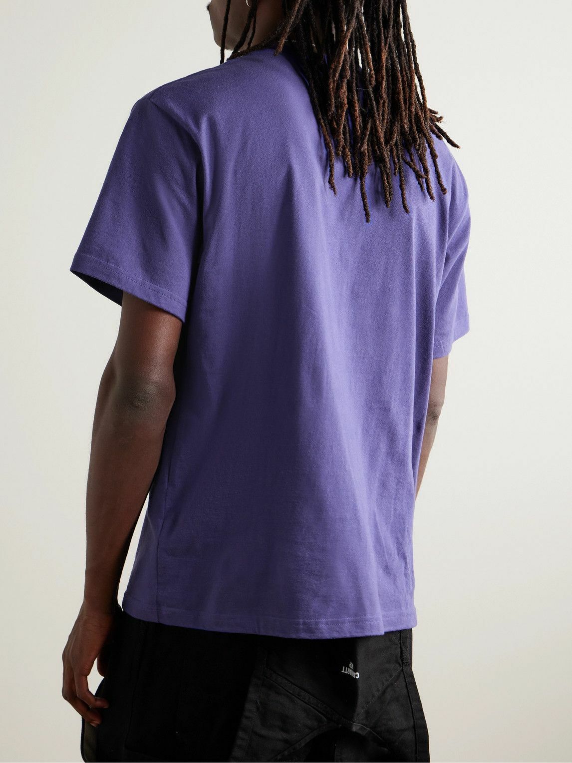 DIME - Logo-Embroidered Cotton-Jersey T-Shirt - Blue Dime