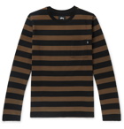 Stüssy - Malcolm Striped Cotton-Jersey T-Shirt - Brown