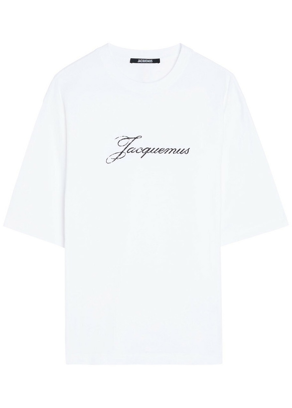 Photo: Jacquemus Le T-shirt Logo-print Cotton-blend T-shirt White