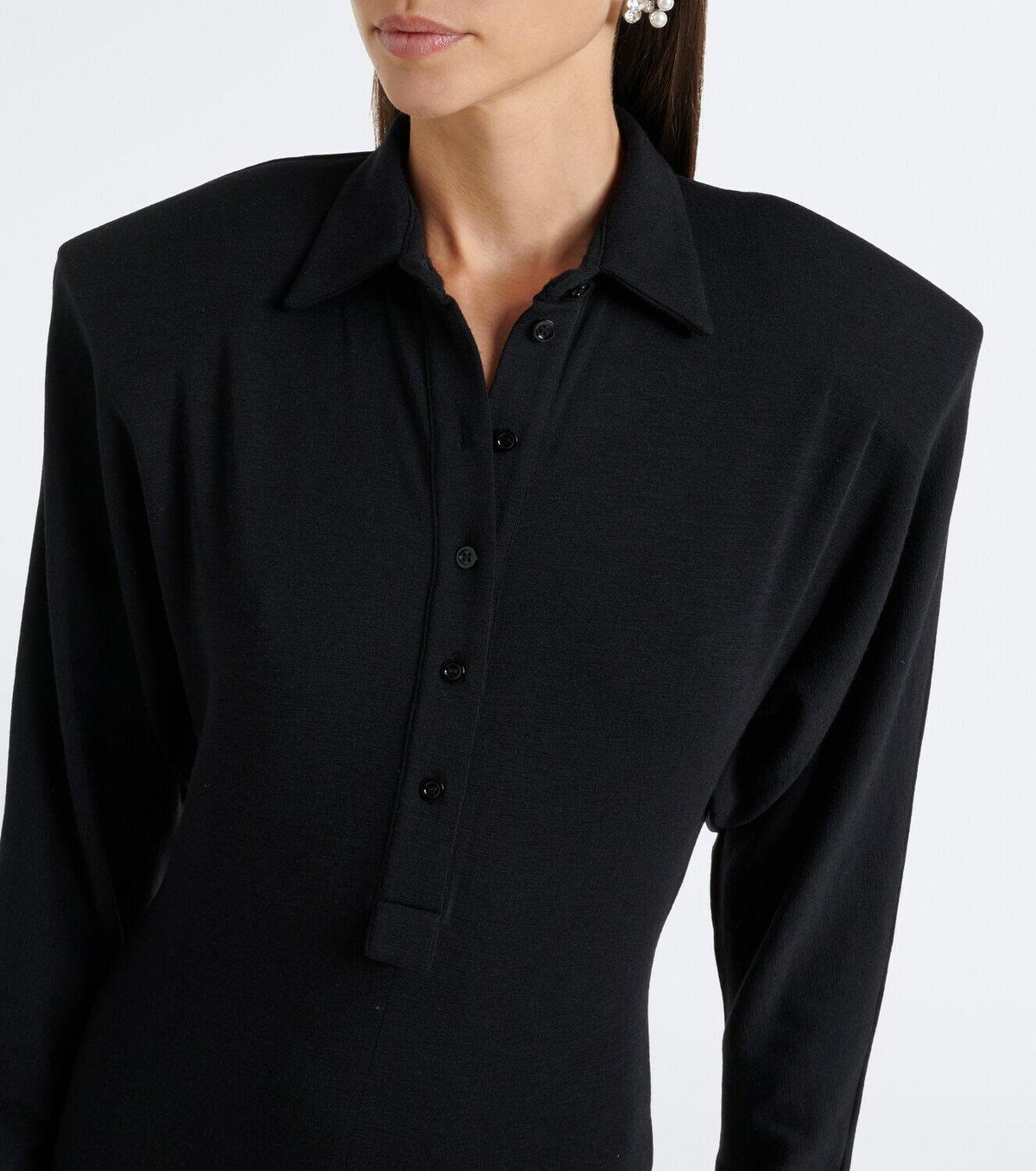 Mugler Wool-blend polo sweater