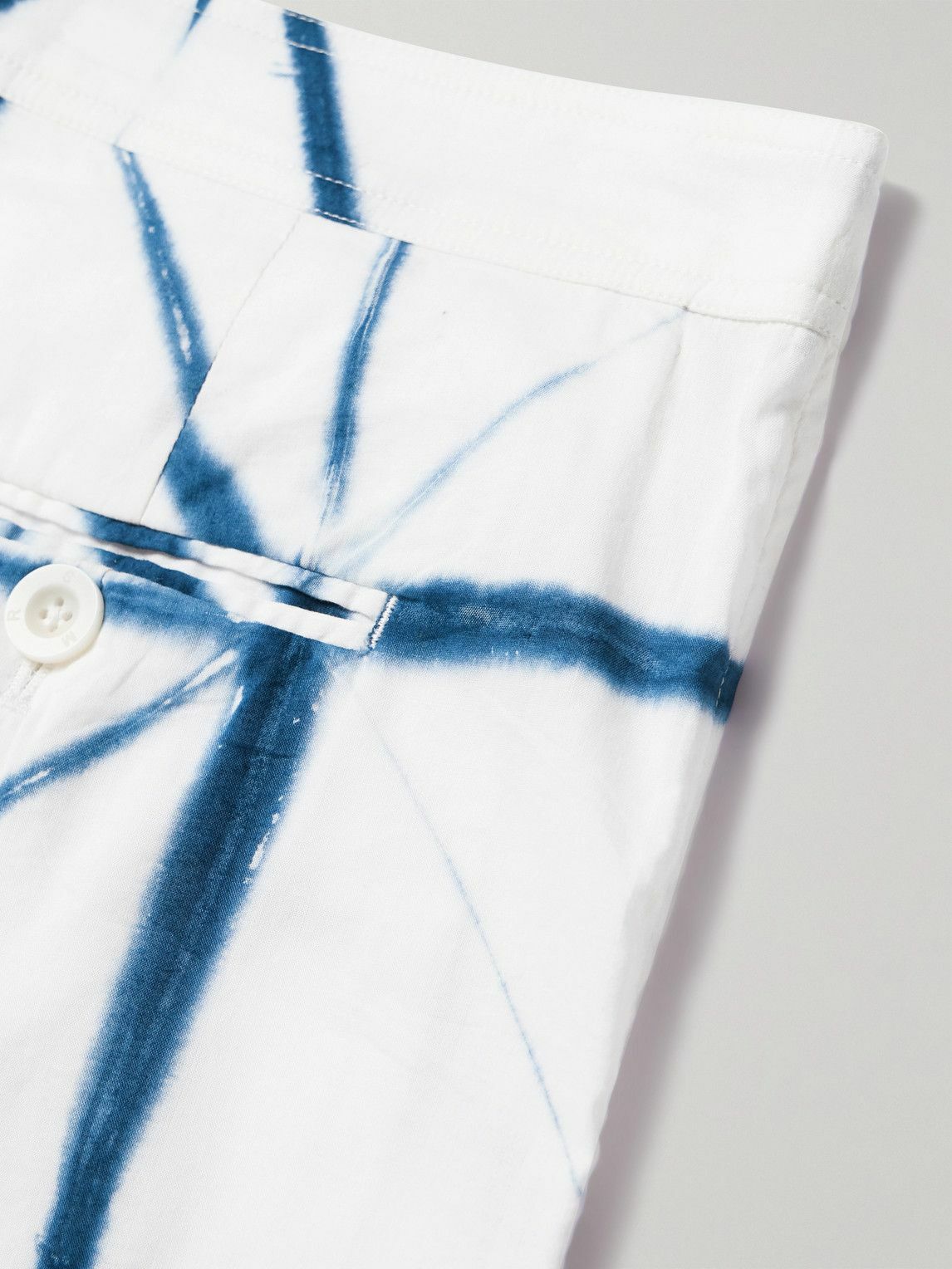 SMR Days - Pines Straight-Leg Tie-Dyed Cotton Shorts - White