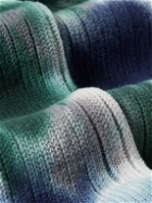 ANONYMOUS ISM - Scatter Dye Tie-Dyed Ribbed Cotton-Blend Socks - Gray