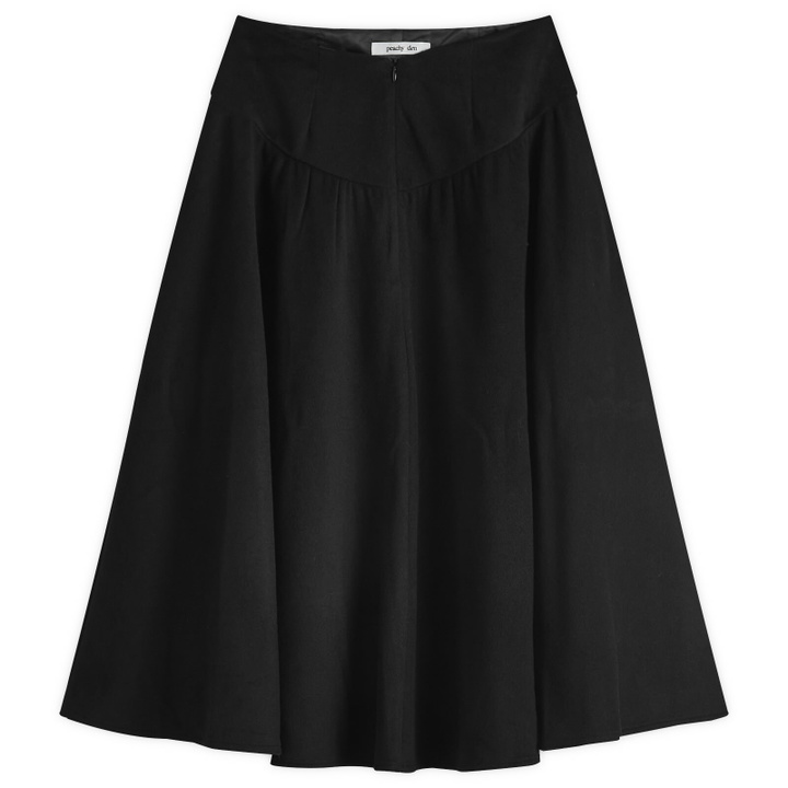 Photo: Peachy Den Women's Deba Wool Midi Skirt in Onyx