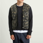 Universal Works Men's Dolce Fleece Zip Gilet in Charcoal