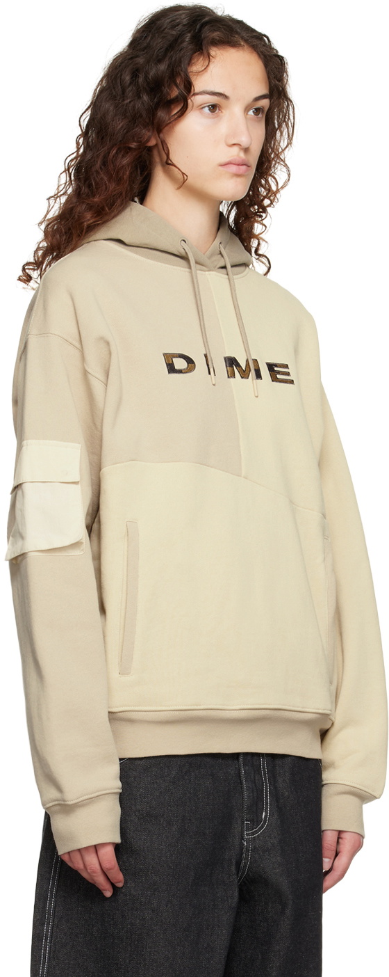 Dime Beige 3 Tone Split Hoodie