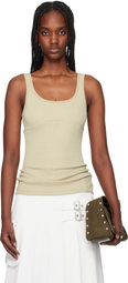 OPEN YY Beige Ribbed Tank Top