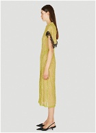 Lace Mid Length Dress in Lime Green