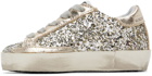 Golden Goose Baby Silver Superstar Glitter Sneakers