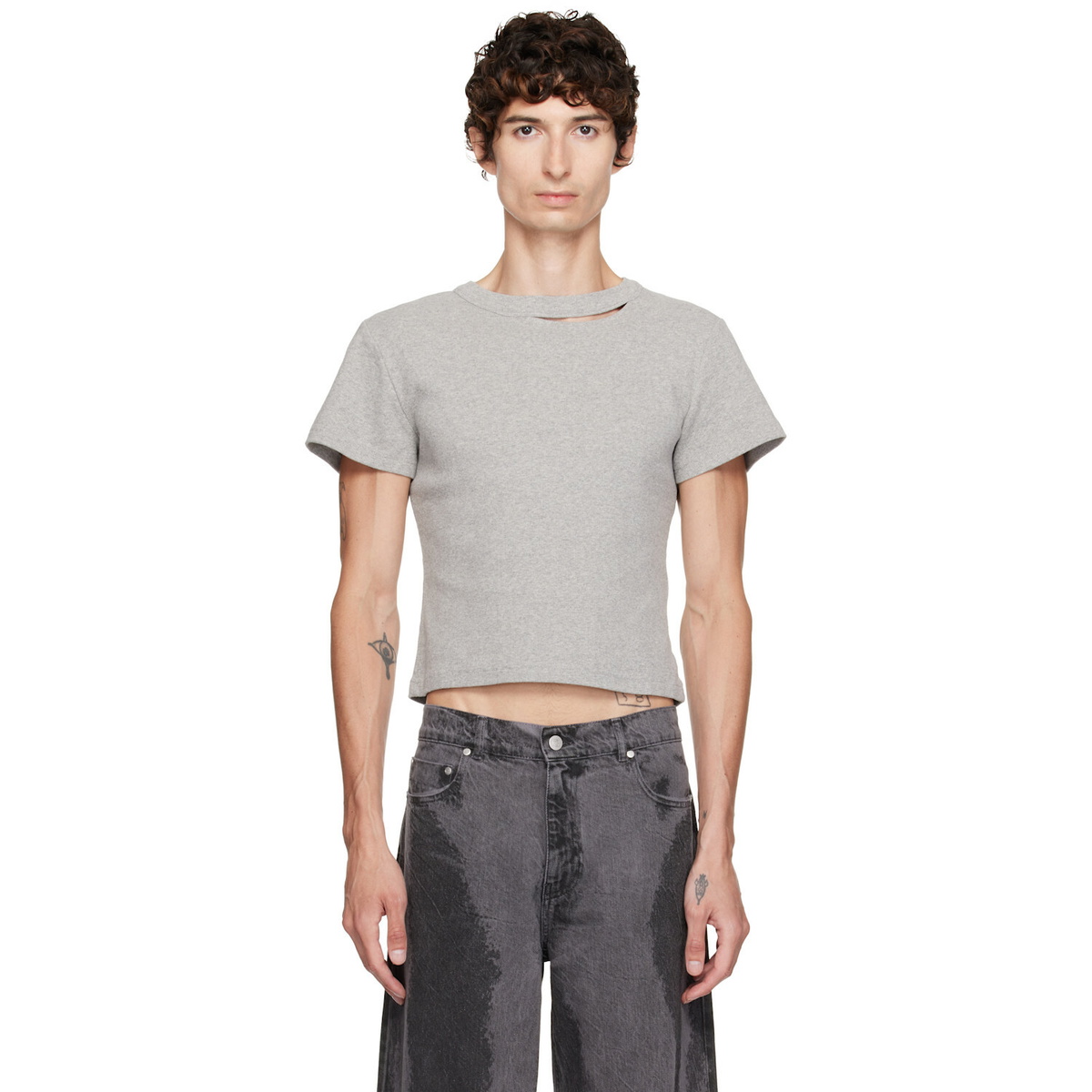 CAMPERLAB Gray Cut-Out T-shirt