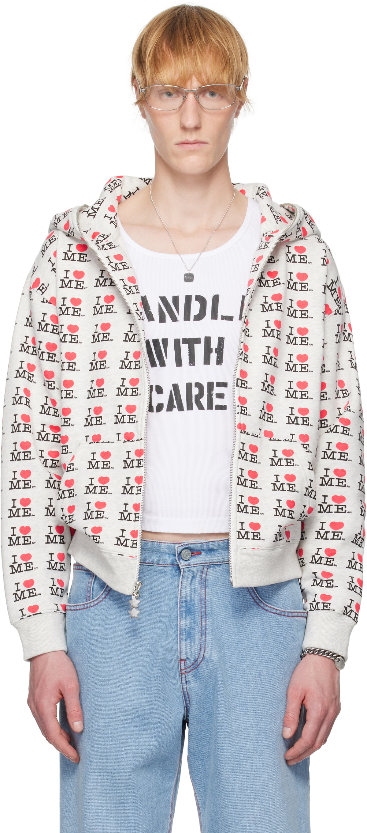 Ashley Williams Pink 'I Heart Me' Butterfly Zip Hoodie