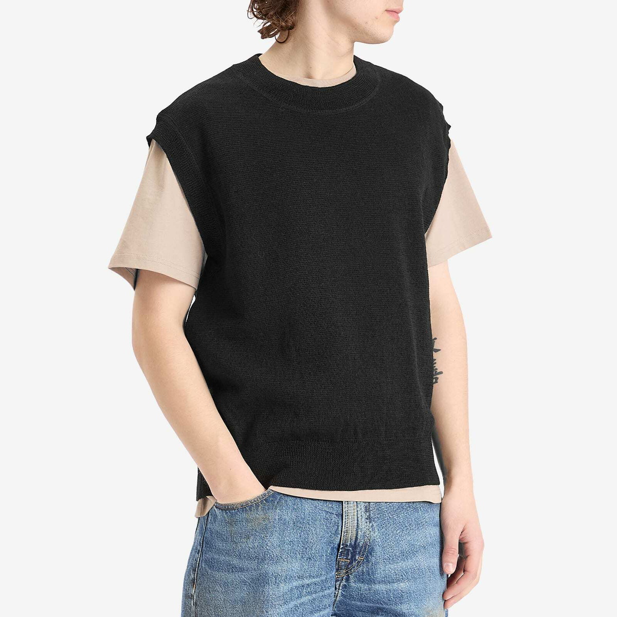 MHL by Margaret Howell Men's Block Stripe Slipover Vest in