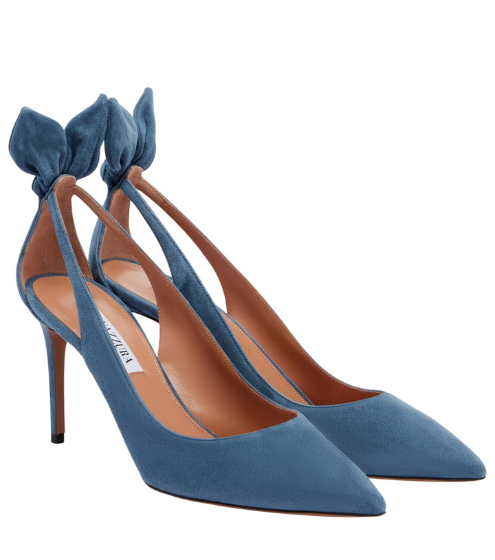 Photo: Aquazzura Bow Tie suede pumps