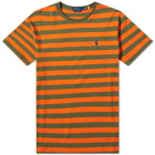 Polo Ralph Lauren Men's Broad Stripe T-Shirt in Sailing Orange/Dark Sage