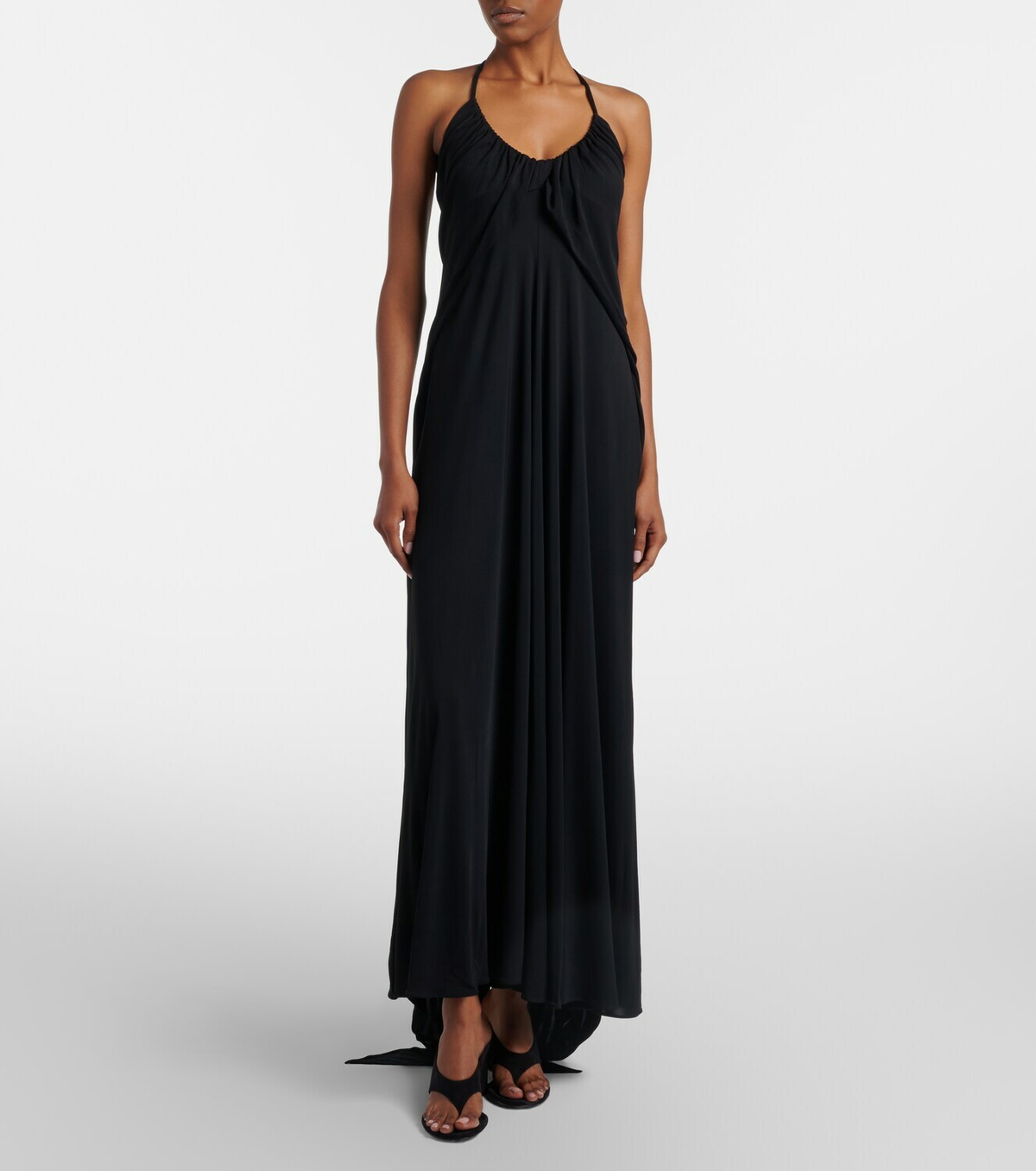 Alaïa Draped jersey maxi dress