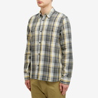 Officine Generale Men's Officine Générale Ahmad Indian Twill Check Shirt in Olive/Ecru/Mustard