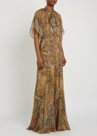 Etro Leopard-print Silk Maxi Dress Brown
