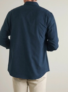 Sunspel - Button-Down Collar Brushed Cotton-Flannel Shirt - Blue