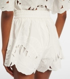 Zimmermann Mahon embroidered cotton shorts