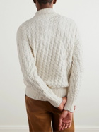 S.N.S Herning - Stark Slim-Fit Cable-Knit Merino Wool Sweater - White