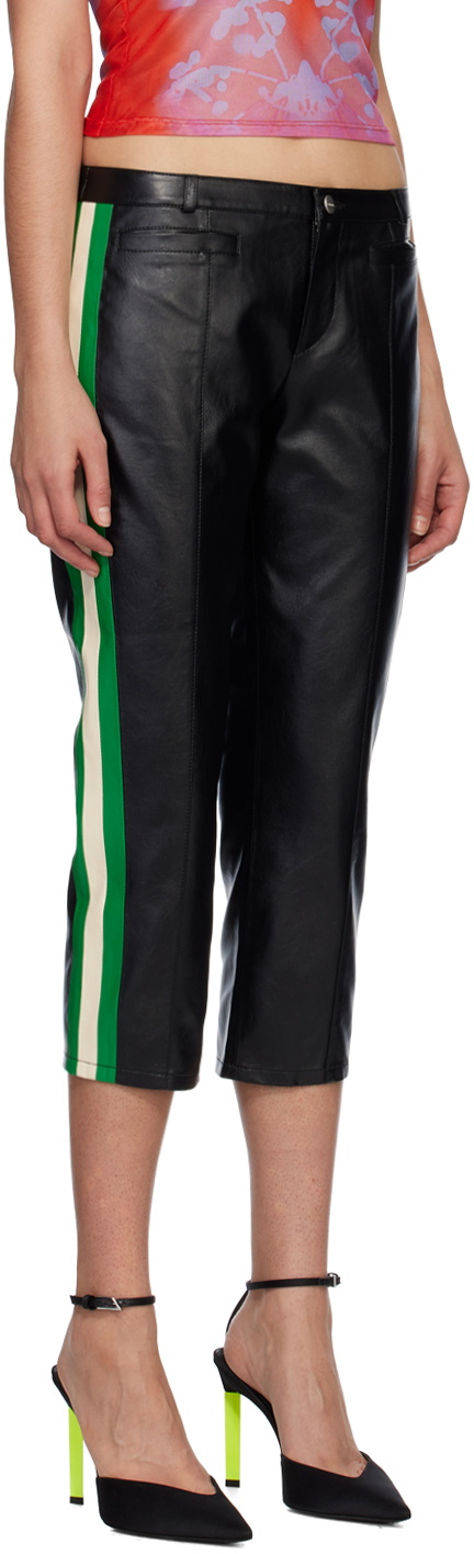 Miaou Black Capri Faux-Leather Trousers