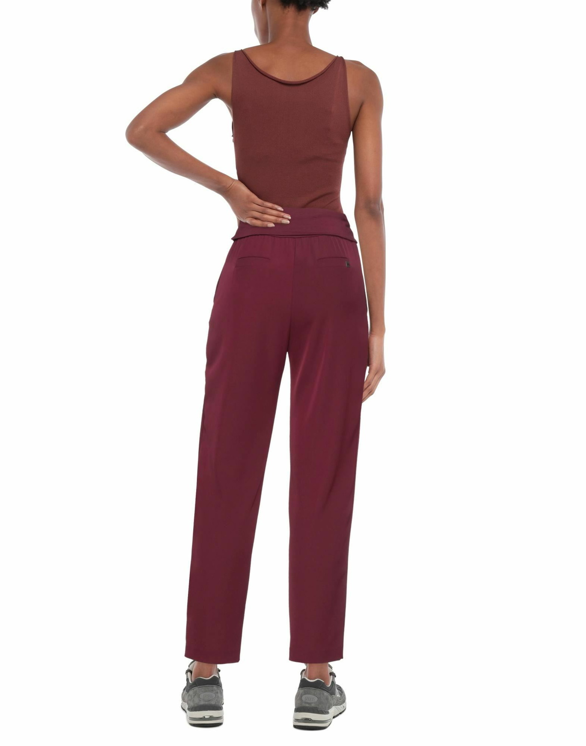 Manila Grace Womens Pants Burgundy
