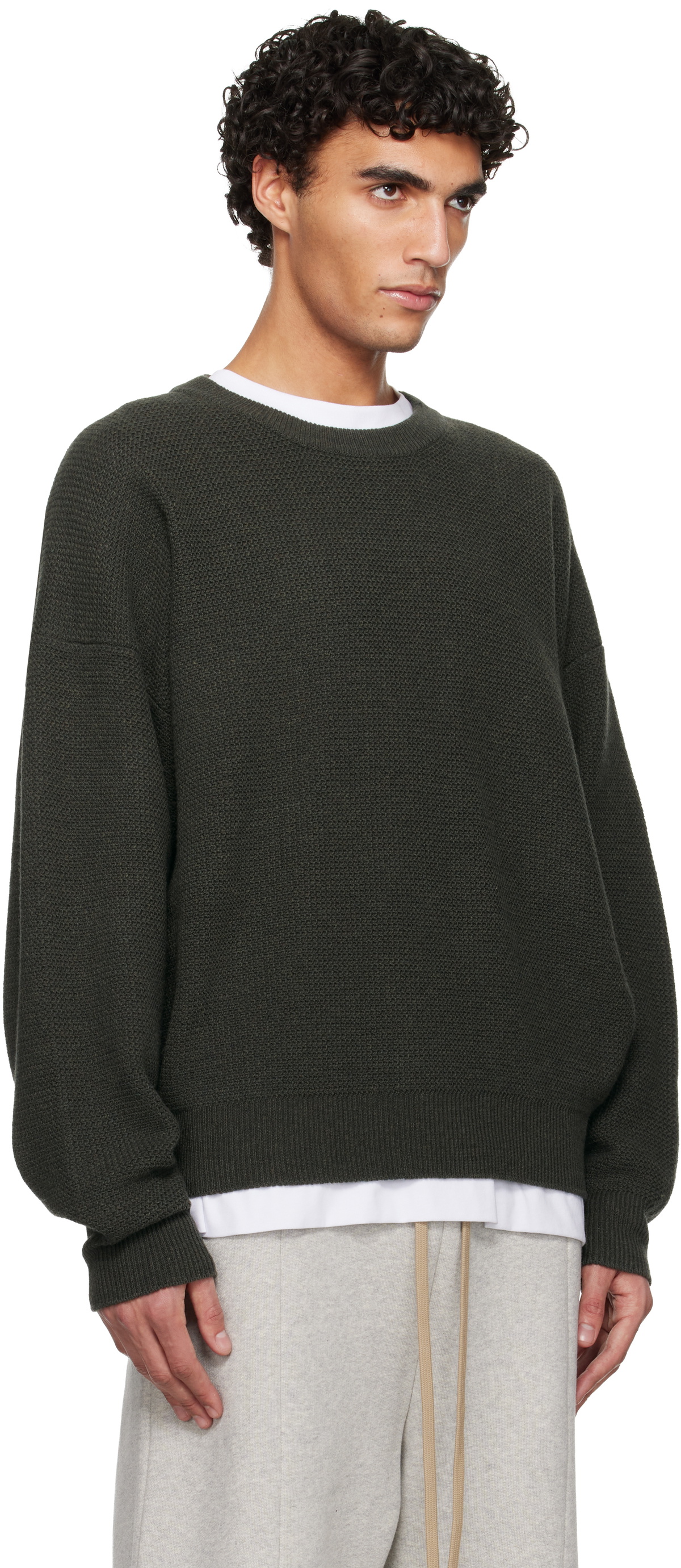 Fear of God Khaki Racked Rib Crewneck Sweater