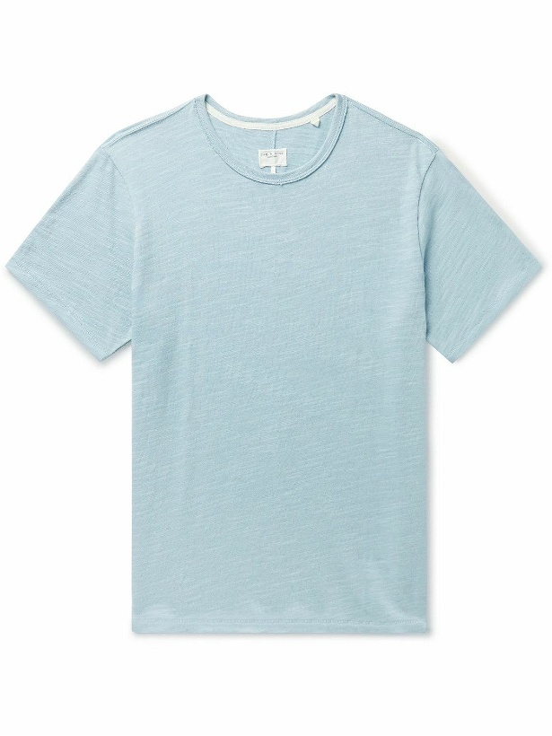 Photo: Rag & Bone - Classic Flame Cotton-Jersey T-Shirt - Blue