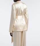 Joseph Archer belted silk satin jacket