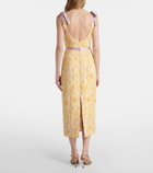 Markarian Acacia embroidered brocade corset dress