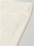 Giorgio Armani - Straight-Leg Pleated Crinkled Stretch-Twill Shorts - White