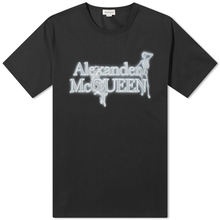 Photo: Alexander McQueen Men's Neon Skeleton T-Shirt in Black/White