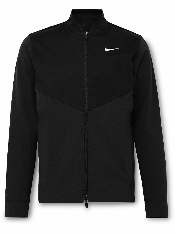 Photo: Nike Golf - Tour Essential Logo-Print Tech-Jersey and Stretch-Ripstop Golf Jacket - Black
