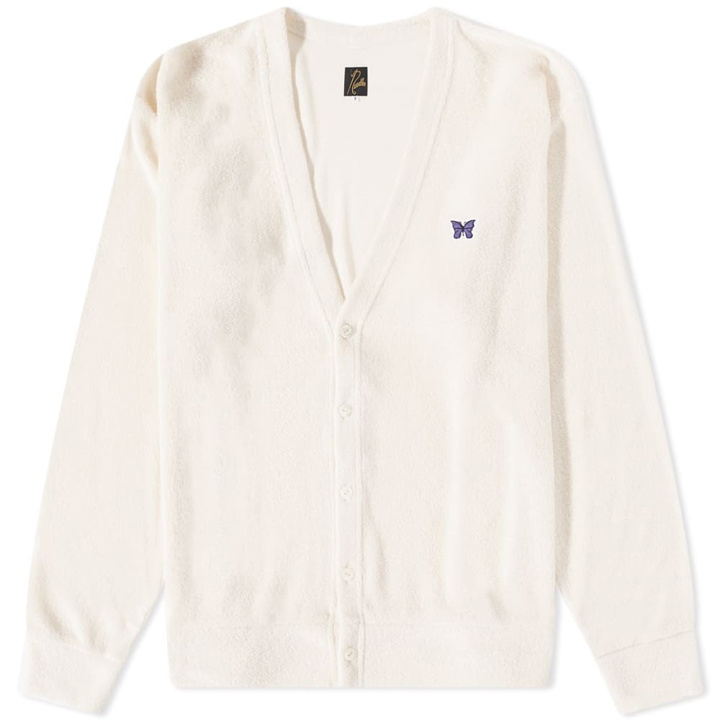 Photo: Needles Men's Pile Jersey Cardigan in Off White