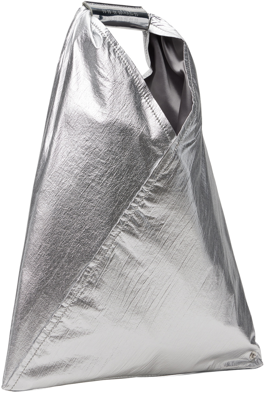 MM6 Maison Margiela Silver Classic Triangle Small Tote MM6 Maison Margiela