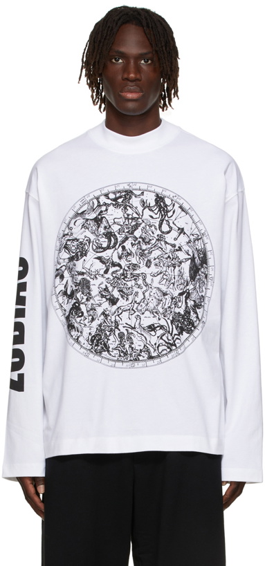 Photo: Dries Van Noten White Medium Weight Zodiac Long Sleeve T-Shirt