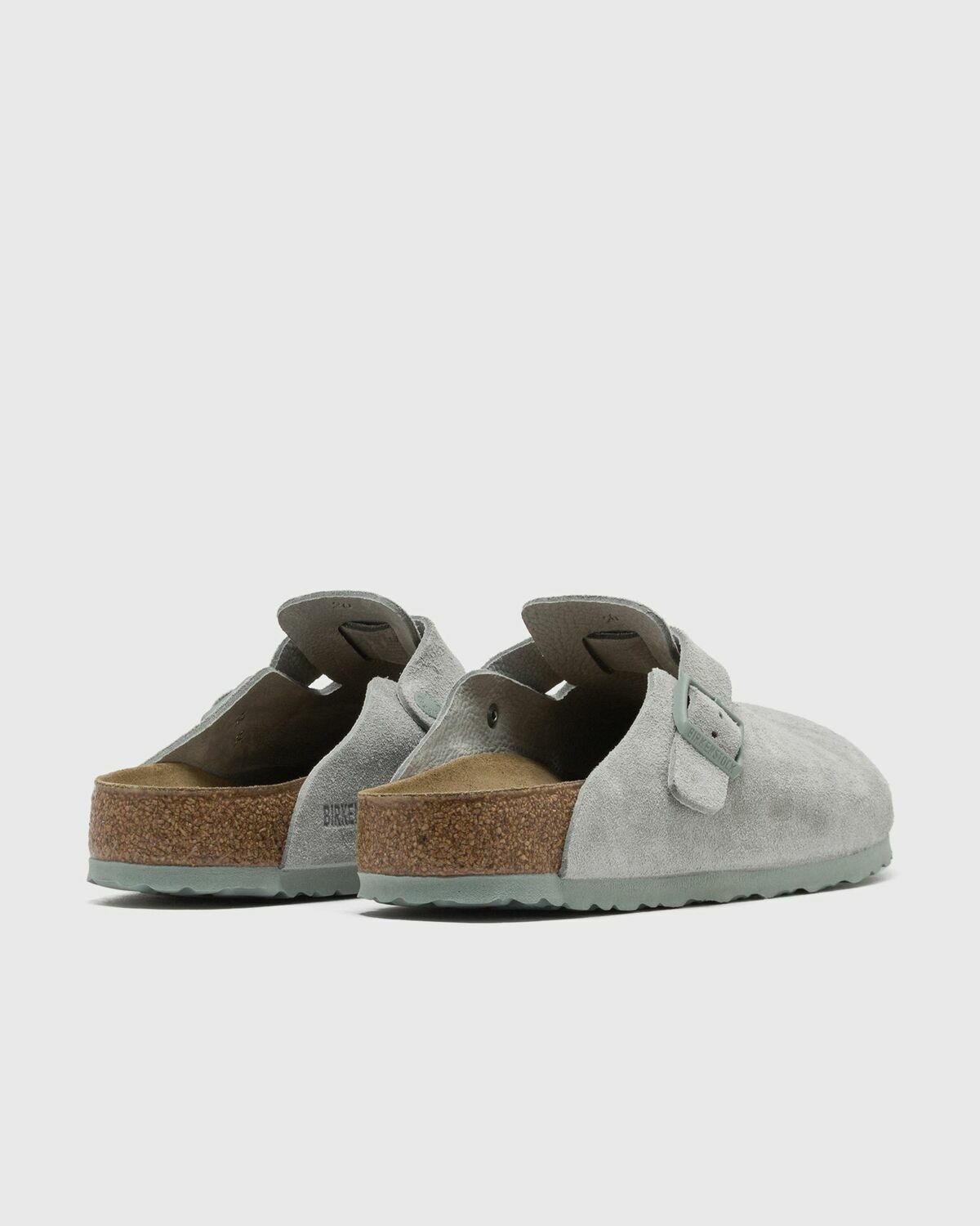 Birkenstock Boston Suede Leather Grey Mens Sandals & Slide