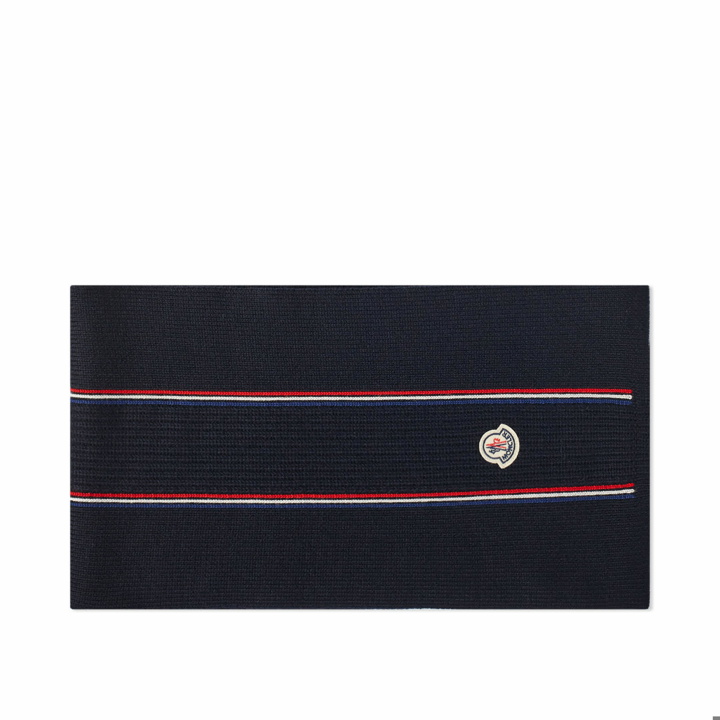 Photo: Moncler Men's Tricolor Scarf in Navy