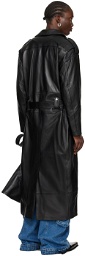 LU'U DAN Black Long Perfecto Leather Coat