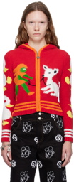 Chopova Lowena Red Walking The Dog Hoodie