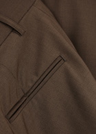 Matteau Wide-leg Wool-blend Trousers Brown