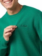 MC2 Saint Barth Man Crewneck Green Sweater With St. Barth Embroidery