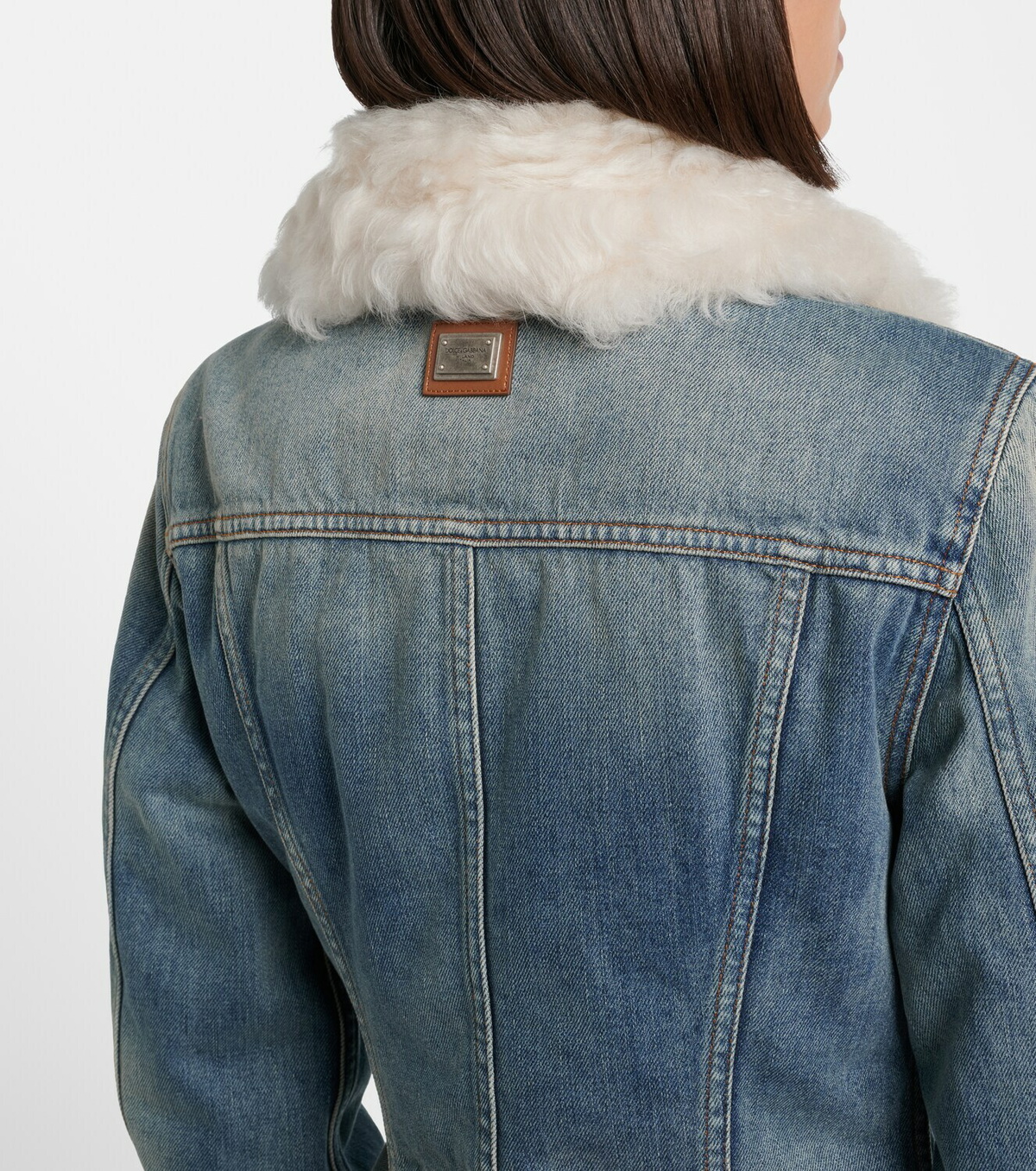 Dolce&Gabbana Shearling-trimmed denim jacket