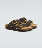 Birkenstock Arizona nubuck and shearling sandals