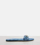 Gucci Horsebit GG denim slides