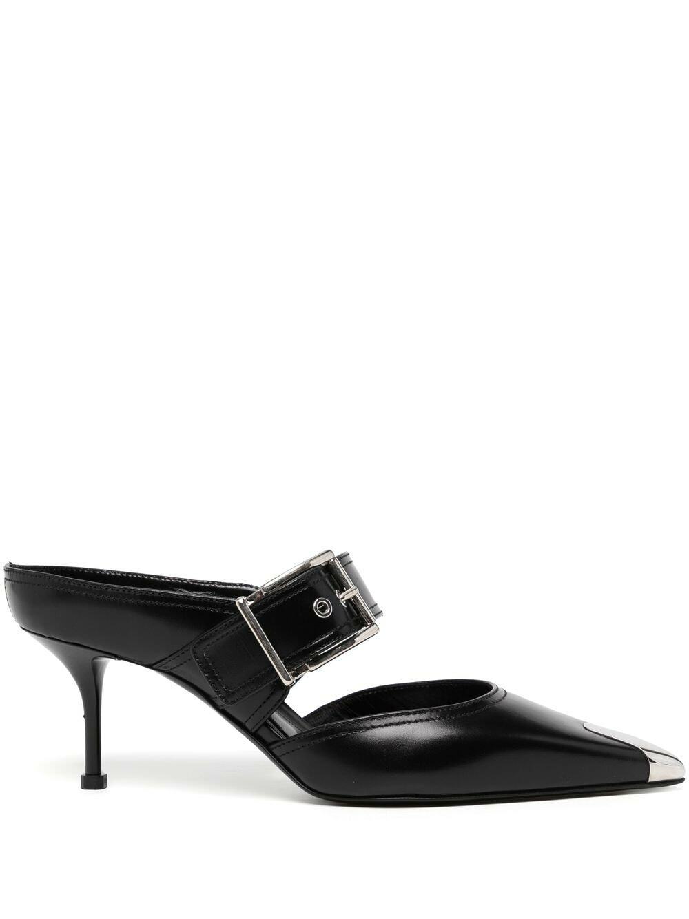 Alexander Mcqueen Women Silver Leather Punk Pumps