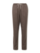 De Bonne Facture - Wool-Flannel Drawstring Trousers - Brown