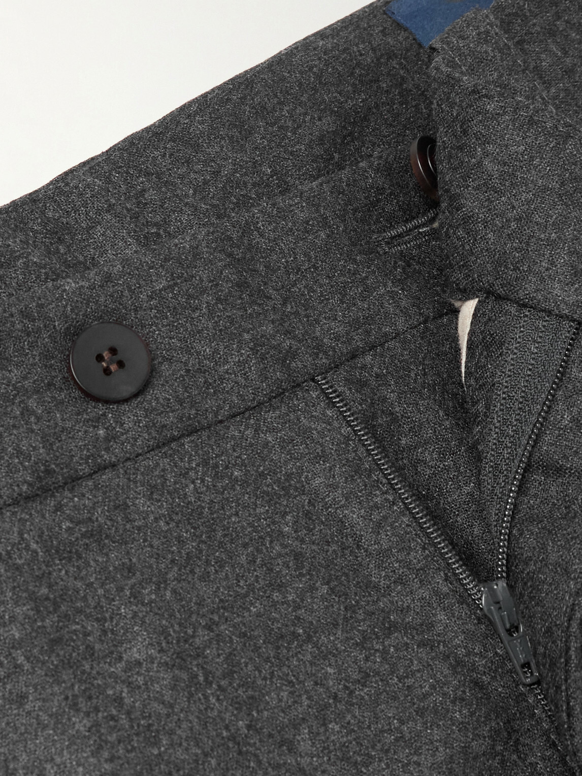Thom Sweeney - Straight-Leg Pleated Wool-Blend Flannel Trousers - Gray