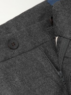 Thom Sweeney - Straight-Leg Pleated Wool-Blend Flannel Trousers - Gray