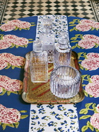 LISA CORTI Dark Blue Leopard Stripes Tablecloth