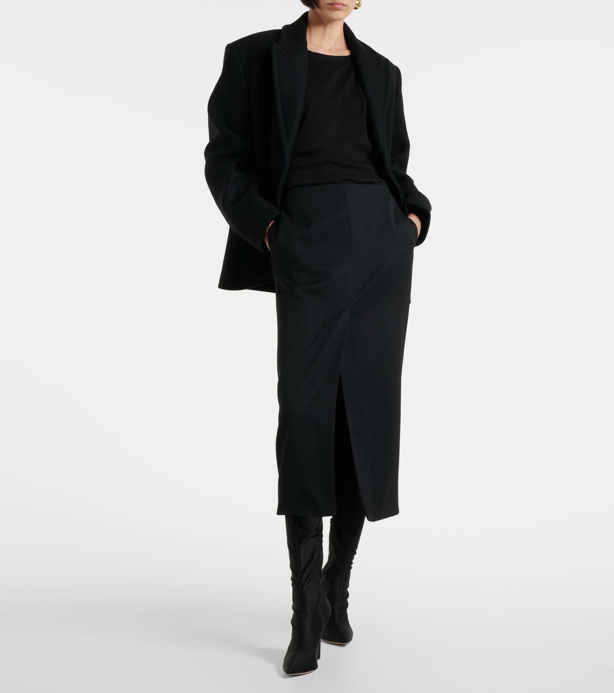 Nili Lotan Mariha virgin wool midi skirt